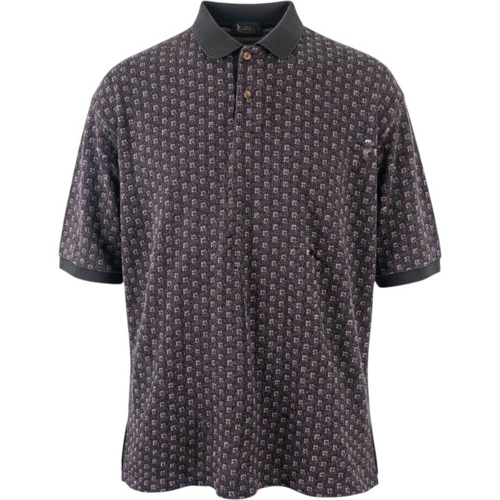 Bert Pulitzer Collectors Edition Polo Shirt Mens Large Purple Geometric Knit USA